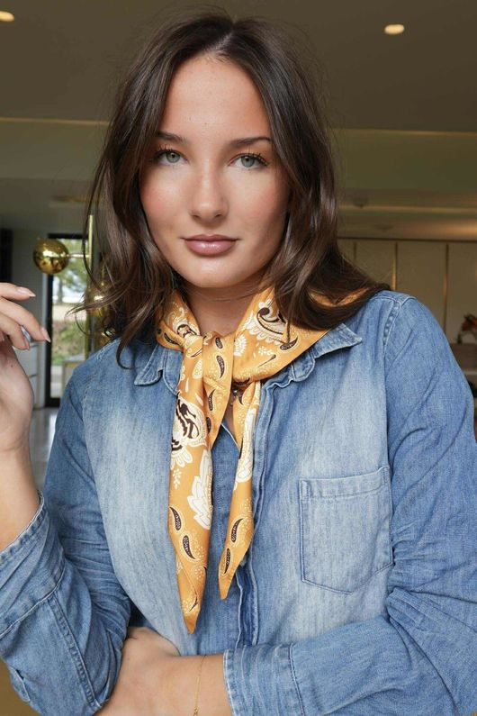 Bandana Triangle Silk Neckerchief Dijon